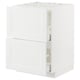 White METOD kitchen cabinet with two drawers and one door, sleek modern design.
