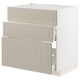 Beige METOD kitchen unit with three drawers