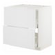 White METOD kitchen cabinet with drawers.