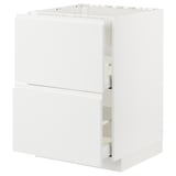 METOD kitchen unit: white, square, 2 large drawers, sleek, modern design.