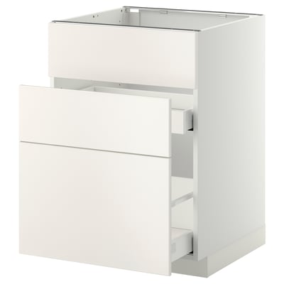 Ikea METOD white kitchen cabinet unit with smooth drawers.