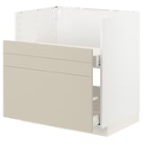 A modern kitchen cabinet unit from the METOD system, featuring beige havstorp fronts, with sleek lines and a smooth, harmonious design.