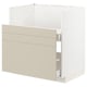 A modern kitchen cabinet unit from the METOD system, featuring beige havstorp fronts, with sleek lines and a smooth, harmonious design.