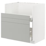 Modern kitchen unit: METOD, light grey, rectangular, minimalist design.