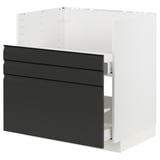 Modern black kitchen cabinet, rectangular with sleek edges, part of METOD system.