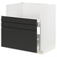 Modern black kitchen cabinet, rectangular with sleek edges, part of METOD system.