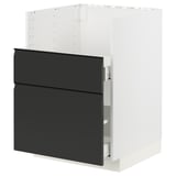 METOD kitchen cabinet in matte black with modern handle, featuring a sleek rectangular design and sturdy frame construction.
