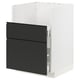 METOD kitchen cabinet in matte black with modern handle, featuring a sleek rectangular design and sturdy frame construction.