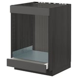 Black IKEA METOD kitchen cabinet with single drawer, sturdy frame, smooth drawer, and dampers.