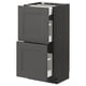 Modern dark grey kitchen cabinet with smooth drawers.