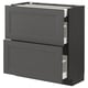Dark grey METOD kitchen cabinet with two drawers, modern design.