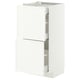 METOD / MAXIMERA Base cab with 2 fronts/3 drawers, white/Aspudden matt white, 40x37 cm