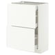 METOD / MAXIMERA Base cab with 2 fronts/3 drawers, white/Aspudden matt white, 60x37 cm