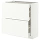 METOD / MAXIMERA Base cab with 2 fronts/3 drawers, white/Aspudden matt white, 80x37 cm