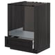 A dark grey wooden kitchen cabinet from ikeas METOD series, showcasing a stylish, traditional design with a drawer.