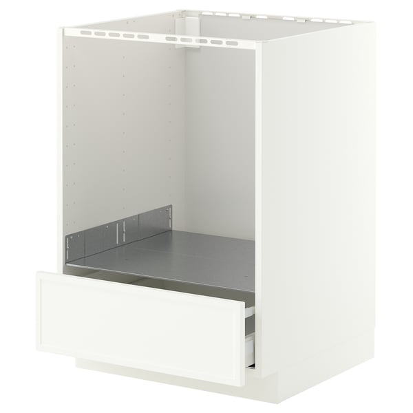 METOD / MAXIMERA Base cabinet for oven with drawer, white/Aspudden matt white, 60x60 cm