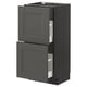 A dark grey METOD kitchen cabinet with two drawers. The cabinet is sleek and modern with high-quality finish and self-closing drawers.