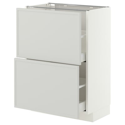 METOD / MAXIMERA Base cabinet with 2 drawers, white/Aspudden light grey, 60x37 cm