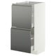 METOD / MAXIMERA Base cabinet with 2 drawers, white/Voxtorp stainless steel effect, 40x37 cm