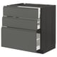 Modern dark gray ikea METOD kitchen unit with multiple drawers.