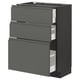 Dark grey modern kitchen unit with three drawers, sleek design.