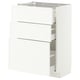 METOD / MAXIMERA Base cabinet with 3 drawers, white/Aspudden matt white, 60x37 cm