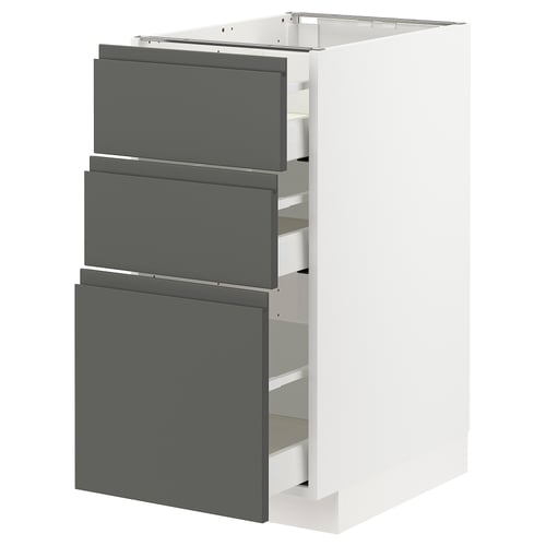 Modern dark gray METOD kitchen cabinet with integrated handles.