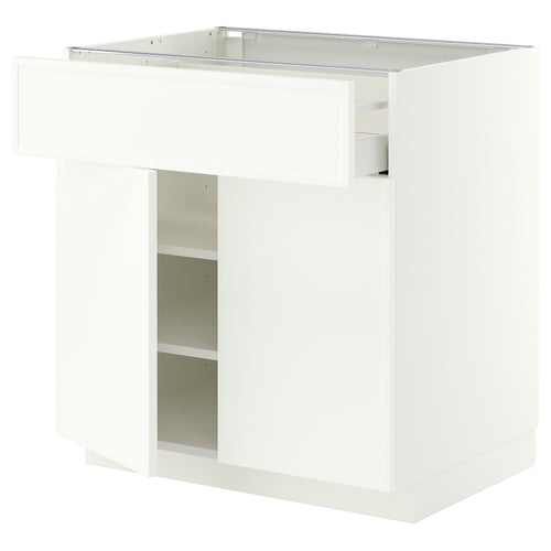 METOD / MAXIMERA Base cabinet with drawer/2 doors, white/Aspudden matt white, 80x60 cm
