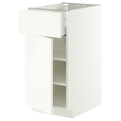 METOD / MAXIMERA Base cabinet with drawer/door, white/Aspudden matt white, 40x60 cm