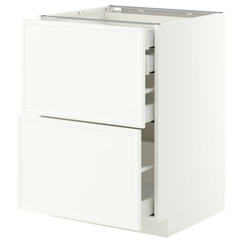 METOD / MAXIMERA Base cb 2 frnts/2 low/1 md/1 hi drw, white/Aspudden matt white, 60x60 cm