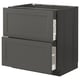 A METOD kitchen cabinet in dark grey with drawers. The modern design offers practical storage with a sturdy frame.