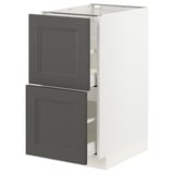 Dark grey IKEA METOD kitchen cabinet with two drawers.