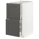 Dark grey IKEA METOD kitchen cabinet with two drawers.