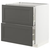 Modern kitchen cabinet: METOD with dark grey axstad drawers, rectangular shape, sleek design.