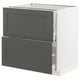 Modern kitchen cabinet: METOD with dark grey axstad drawers, rectangular shape, sleek design.