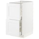 White METOD kitchen cabinet with two drawers and a door.