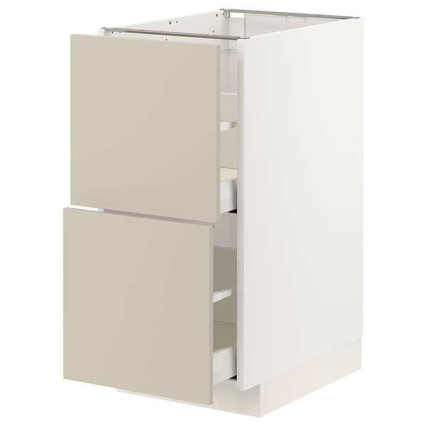 METOD kitchen unit, beige, modern design, two drawers, clean look.