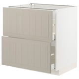 METOD kitchen cabinet in beige with two drawers, wooden design, 25-year guarantee.