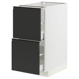 METOD kitchen unit: white, black drawers, modern design.