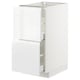 White METOD kitchen unit with glossy drawer fronts and smooth runners.