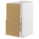 Modern white and wood kitchen cabinet with drawers.