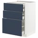 METOD kitchen cabinet in white with blue drawers, sleek & timeless design.