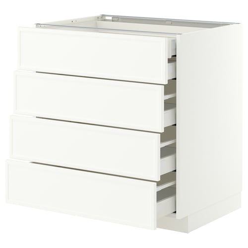 METOD / MAXIMERA Base cb 4 frnts/2 low/3 md drwrs, white/Aspudden matt white, 80x60 cm