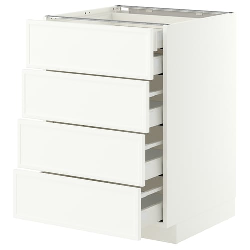 METOD / MAXIMERA Base cb 4 frnts/2 low/3 md drwrs, white/Aspudden matt white, 60x60 cm
