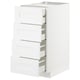 Option: White METOD kitchen units, five-drawer set. Modern, sleek, modular design.