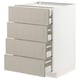 METOD kitchen unit, beige, four drawers, rectangular, modern design.