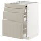 METOD kitchen unit in beige with multiple drawers and a cabinet, featuring a modern design.