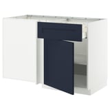 METOD kitchen unit, white & blue, modern design, 2 drawers, reproducible.