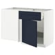 METOD kitchen unit, white & blue, modern design, 2 drawers, reproducible.