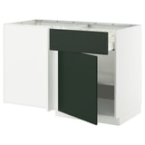 Green ikea METOD corner unit with havstorp doors